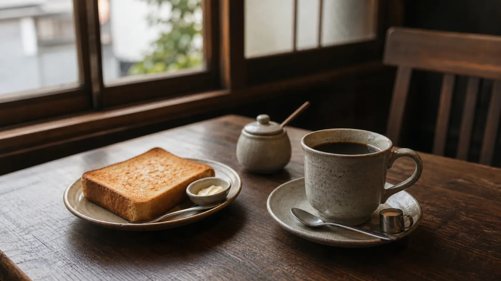 松本の喫茶時間を思わせるコーヒーとトースト